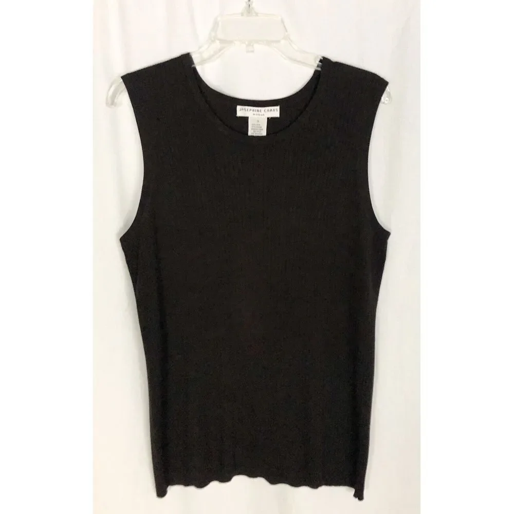 Josephine Chaus Silk Rayon Womens Brown Sleeveless Stretch Knit Top Size 3 - Picture 2 of 7